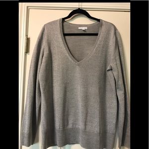 New York & Co silver shimmer V-neck sweater XL